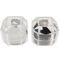 acrilico espositore per anelli, with PVC plastica, trasparente, bianco, 40x40x35mm, 240PC/lotto, Venduto da lotto