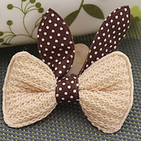 Fashion Decoration Flowers Wool with Cloth Bowknot with round spot pattern Sold By Lot