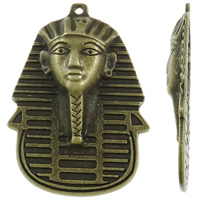 Charakterform Zinklegierung Anhänger, Sphinx, antike Bronzefarbe plattiert, frei von Nickel, Blei & Kadmium, 34x49x4mm, Bohrung:ca. 1.5mm, ca. 105PCs/kg, verkauft von kg