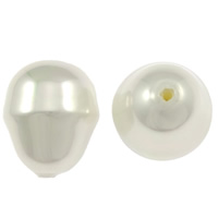 South Sea Shell perler, Teardrop, naturlig, hvid, 16x19mm, Hole:Ca. 1mm, 50pc'er/Lot, Solgt af Lot