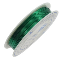 Messing Wire, med Plastic, ovntørrende lak, grøn, nikkel, bly & cadmium fri, 0.50mm, Længde 10 m, 20pc'er/Lot, Solgt af Lot