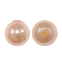 Halvdelen Boret South Sea Shell perler, Runde, naturlig, halv-boret, rosa, 8mm, Hole:Ca. 1mm, 300pc'er/Lot, Solgt af Lot