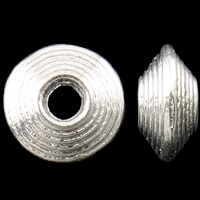 Abalorios de Aleación de Zinc , Toroidal, chapado en color plata brillante, libre de níquel, plomo & cadmio, 10x5mm, agujero:aproximado 3mm, aproximado 830PCs/KG, Vendido por KG