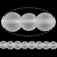 Ronde kristal kralen, frosted, 4mm, Gat:Ca 1mm, Lengte Ca 15.5 inch, 10strengen/Lot, Ca 97pC's/Strand, Verkocht door Lot