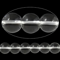Perles de Quartz clair naturel, pierre gemme en verre, Rond, lisse, 10mm, Trou:Environ 0.8mm, Longueur:Environ 15.5 pouce, 10Strandstoron/lot, Environ 39PC/brin, Vendu par lot