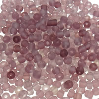 Matt Glass Seed Beads, Kerek, világos lila, 3x3.6mm, Lyuk:Kb 1.5mm, Kb 7000PC-k/Bag, Által értékesített Bag