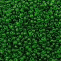 Matglas zaad kralen, Glas rocailles, Ronde, frosted, groen, 2x1.9mm, Gat:Ca 1mm, Ca 30000pC's/Bag, Verkocht door Bag