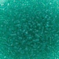 Matglas zaad kralen, Glas rocailles, Ronde, frosted, groen, 2x1.9mm, Gat:Ca 1mm, Ca 30000pC's/Bag, Verkocht door Bag