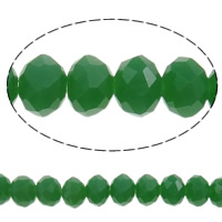 Imitação grânulos de cristal de CRYSTALLIZED™, Rondelle, facetada & imitação de cristal CRYSTALLIZED™, verde cristal, 4x3mm, Buraco:Aprox 1mm, comprimento Aprox 18.7 inchaltura, 10vertentespraia/Bag, vendido por Bag