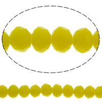 Imitation de perles en cristal CRYSTALLIZED™ , rondelle, facettes & imitation de cristal CRYSTALLIZED™, jaune citrine, 4x3mm, Trou:Environ 1mm, Longueur Environ 18.8 pouce, 10Strandstoron/sac, Vendu par sac