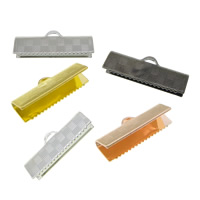 Brass Ribbon Crimp End Rectangle plated mixed colors nickel lead & cadmium free Approx 3mm Sold By Lot