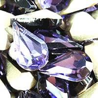 Crystal Cabochons Teardrop silver color plated faceted Amethyst Sold By Bag