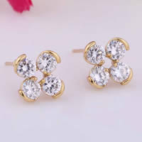 Gets® Jewelry Earring Brass 18K gold plated with cubic zirconia nickel lead & cadmium free 5mm Sold By Pair
