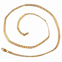 Gets® Biżuteria Naszyjnik, Mosiądz, Pozłacane 18K złotem, łańcucha krawężnika, bez zawartości niklu, ołowiu i kadmu, 3mm, sprzedawane na około 23.5 cal Strand