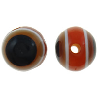 Harpiks onde øjne perler, Resin, Runde, stribe, 8mm, Hole:Ca. 2mm, 1000pc'er/Bag, Solgt af Bag