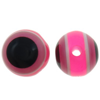 Harpiks onde øjne perler, Resin, Runde, stribe, lyserød, 8mm, Hole:Ca. 2mm, 1000pc'er/Bag, Solgt af Bag