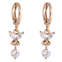Gets® Jewelry Earring Brass Butterfly 18K gold plated with cubic zirconia nickel lead & cadmium free Sold By Pair