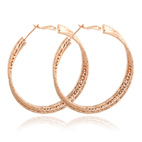 Gets® sieraden Earring, Messing, Donut, echte rose goud verguld, nikkel, lood en cadmium vrij, 5mm, 51mm, Verkocht door pair