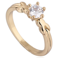 Gets® Finger Ring Brass 18K gold plated with cubic zirconia nickel lead & cadmium free 5mm US Ring .5 Sold By PC