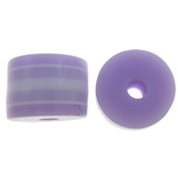Gestreifte Harz Perlen, Zylinder, Streifen, violett, 8x6mm, Bohrung:ca. 2mm, 1000PCs/Tasche, verkauft von Tasche