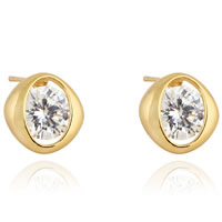 Gets® Jewelry Earring Brass 18K gold plated with cubic zirconia nickel lead & cadmium free 10.5mm Sold By Pair