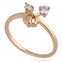 Gets® Finger Ring Brass Flower 18K gold plated with cubic zirconia nickel lead & cadmium free 3mm US Ring .5 Sold By PC
