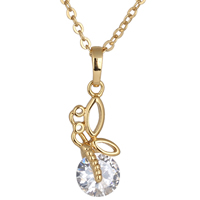 Gets® Jewelry Necklace Brass Dragonfly 18K gold plated oval chain & with cubic zirconia nickel lead & cadmium free 24mm Sold Per Approx 18 Inch Strand