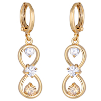 Gets® Jewelry Earring Brass Number 8 18K gold plated with cubic zirconia nickel lead & cadmium free Sold By Pair