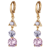 Gets® Jewelry Earring Brass 18K gold plated with cubic zirconia nickel lead & cadmium free Sold By Pair