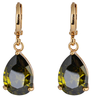 Gets® Jewelry Earring Brass Teardrop 18K gold plated with cubic zirconia nickel lead & cadmium free Sold By Pair