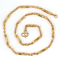 Collar de la joyería Gets®, metal, chapado en oro de 18 K, cadena de la barra, libre de níquel, plomo & cadmio, 4mm, Vendido para aproximado 19.5 Inch Sarta