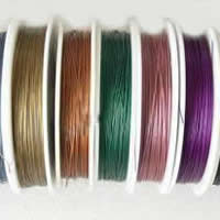 Tiger Tail Wire, with plastic spool, with rubber covered & 7-yarn & steel diameter: 0.35mm, mixed colors, 0.50mm, Length:100 m, 3Bags/Lot, 10PCs/Bag, Sold By Lot