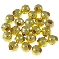Jern smykker perler, Runde, guldfarve belagt, nikkel, bly & cadmium fri, 2mm, Hole:Ca. 0.8mm, 9500pc'er/Bag, Solgt af Bag