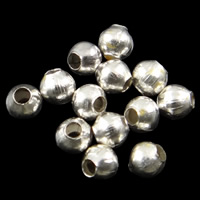 Jern smykker perler, Runde, sølvfarvet forgyldt, nikkel, bly & cadmium fri, 2mm, Hole:Ca. 0.8mm, 10000pc'er/Bag, Solgt af Bag
