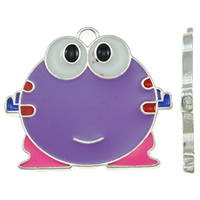 Zinc Alloy Animal Pendants Frog platinum color plated enamel purple nickel lead & cadmium free Approx 2mm Sold By Bag