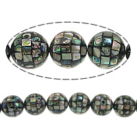Abalone Shell Beads Round mosaic 20mm Approx 1.2mm Approx Sold Per Approx 16 Inch Strand