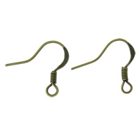 Iron Hook Earwire antique bronze color plated with loop nickel lead & cadmium free Approx 2mm Approx Sold By Bag