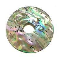 Ciondoli naturali in conchiglia abalone, Ciambella, 45x45x8mm, Foro:Appross. 10mm, 10PC/lotto, Venduto da lotto