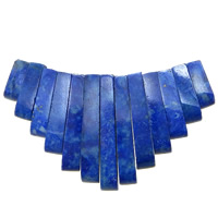 Gemstone Uddannet vedhæng perler, Naturlige lapis lazuli, 4-5x10-28x4-4.5mm, Hole:Ca. 1.5mm, Længde Ca. 2 inch, 5sæt/Lot, Solgt af Lot