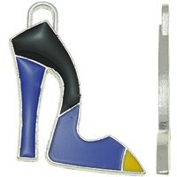Zinc Alloy Shoes Pendants platinum color plated enamel nickel lead & cadmium free Approx Sold By Bag