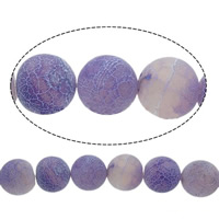 Perles agates effloresces naturelles , agate effleurant, Rond, violet, 4mm, Trou:Environ 1mm, Longueur 14.5 pouce, 20Strandstoron/lot, Vendu par lot