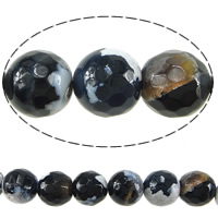 Naturlige Fire Crackle Agate perler, Fire Agate, Runde, forskellig størrelse for valg & facetteret, Hole:Ca. 1-1.2mm, Længde Ca. 15 inch, Solgt af Lot