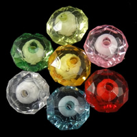 collier en perle acrylique , Boulier, perle dans une perle, couleurs mélangées, 12x8.50mm, Trou:Environ 2mm, Environ 700PC/sac, Vendu par sac