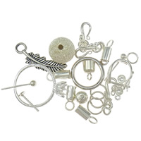 925 argento sterlina accessori, placcato, misto, 8-10x27-28x2mm, 20sol/borsa, Venduto da borsa