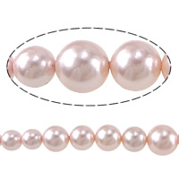 South Sea Shell Beads Round natural graduated beads pink 6-12mm Approx 1-2mm Length Approx 15 Inch Approx Sold By Lot