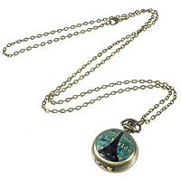 Pocket Watch Zinc Alloy Flat Round antique bronze color plated nickel lead & cadmium free 25mm Sold By Lot