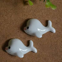Cartoon Resin Cabochon Whale flat back white Sold By Lot