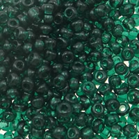 Transparente Glas Rocailles, Glas-Rocailles, Rondell, transluzent, grün, 2x1.90mm, Bohrung:ca. 1mm, verkauft von Tasche