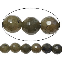 Labradorit perler, Runde, facetteret, 6mm, Hole:Ca. 0.8mm, Længde Ca. 15 inch, 10Strands/Lot, Ca. 60pc'er/Strand, Solgt af Lot