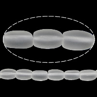 Naturlige klar kvarts perler, Clear Quartz, Kolonne, frosted, klar, 10x7mm, Hole:Ca. 1.5mm, Længde Ca. 15 inch, 5Strands/Lot, Ca. 40pc'er/Strand, Solgt af Lot